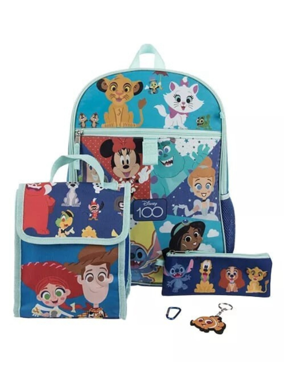 Disney Toy Story &Friends Backpack Set 5 Piece 16" Lunchbox Case Keychain